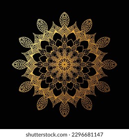 golden floral ornament pattern design