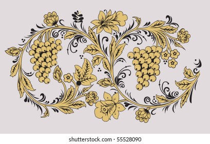 Golden floral pattern