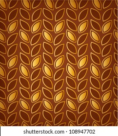 Golden floral pattern, Background with rows of leafs. Can use for wallpapers, web pages, cards, arts, surface texture, clothes ornaments