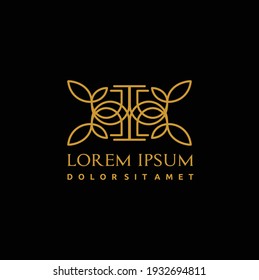 Golden Floral Pattern Logo Design Inspiration