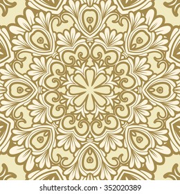 golden floral seamless pattern
