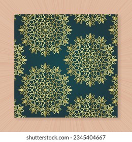 Golden Floral Seamless Pattern Design With Luxury Mandala