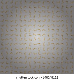 Golden floral seamless pattern on gray. Luxury ornament in Eastern style. Ornate decor for invitations, greeting cards, labels, badges, tags. Vector elements for golden templates.