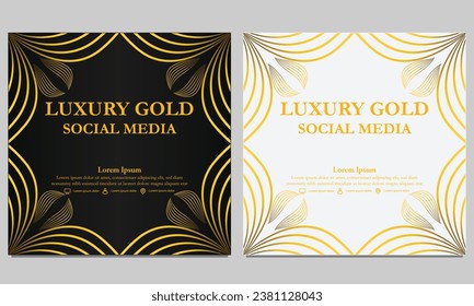 golden floral social media template. suitable for social media post, web banner, cover and card design
