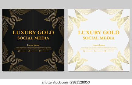 golden floral social media template. suitable for social media post, web banner, cover and card design
