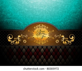 Golden floral vector background