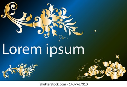 Golden Floral Vector is easy to edit and change color for your business