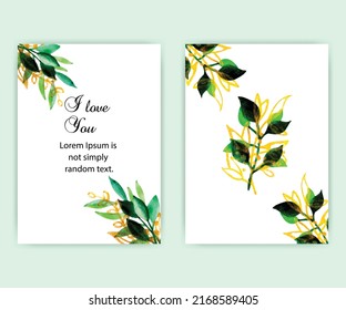 
Golden floral wedding invitation card 