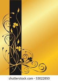 golden flower background, vector