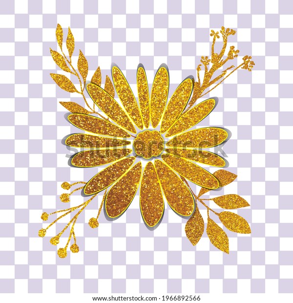 Golden Flower Decoration Isolated Stock Vector (Royalty Free ...