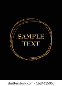 Golden flower frame material. Vector illustration