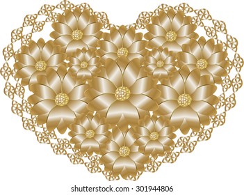 golden flower in the golden lace frame