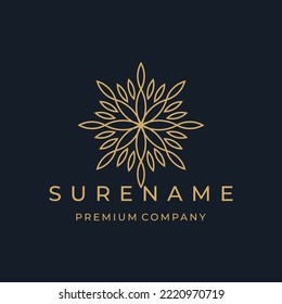 golden flower logo design with luxury style inspiration