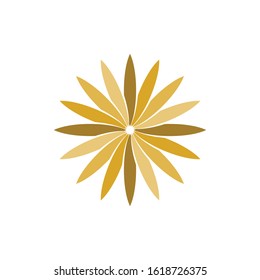 Golden Flower logo design vector