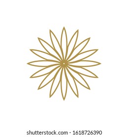 Golden Flower logo design vector