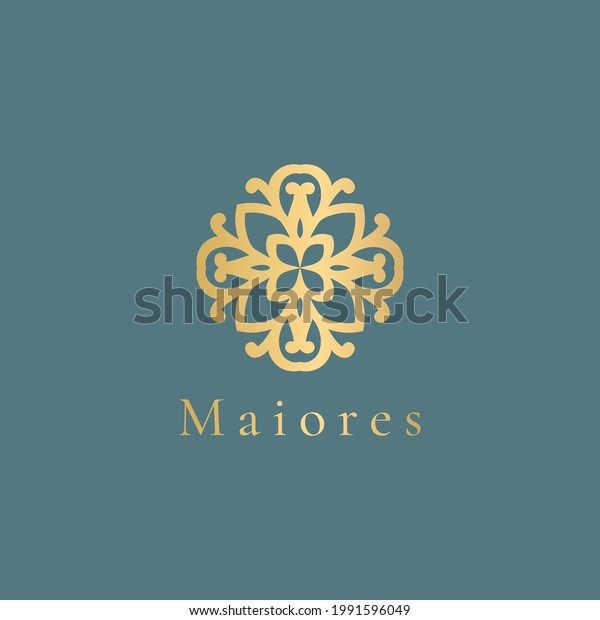 Golden flower logo. Elegant, classic vector. Can be\
used for jewelry, beauty and fashion industry. Great for emblem,\
monogram, invitation, flyer, menu, background, or any desired\
idea.