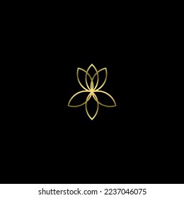 Golden Flower Logo, luxurious, clean, simple and modern. Can be used for various types of companies