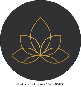 Golden Flower logo vector design. Great for mobile app, web design, print materials, etc.