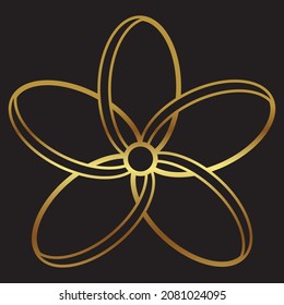 Golden Flower made of rings, element