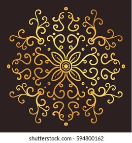 Golden flower mandala pattern