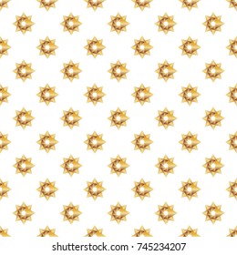 Golden flower pattern , seamless background can use for design , vector.
