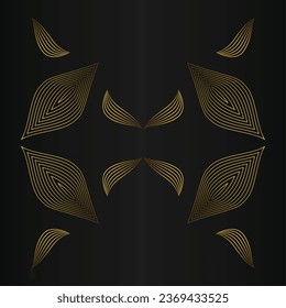 golden flower petal, luxury gold floral decoration design