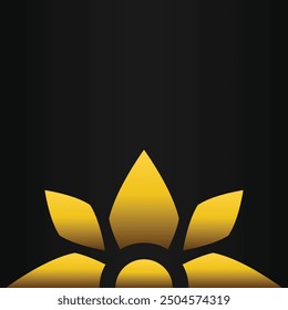 golden flower petal ornament	on black background