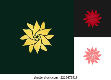 Golden Flower and Petals Logo suitable for cosmetic, fashion, perfume, and premium products or services.