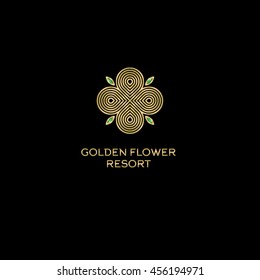 Golden Flower Resort logo. Jewelry emblem.