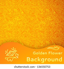 Golden flower seamless background. Vector illustration for your majestic fashion design. Can be used for book, textile, web page background, surface texture.