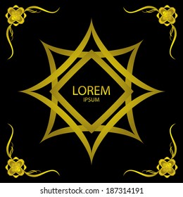 Golden flower  shape icon, Vector
