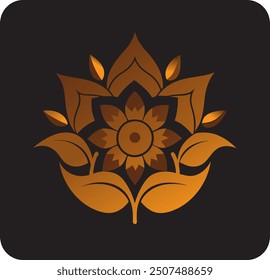 golden flower vector icon design