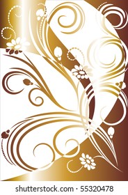 Golden flowers in the bulk background