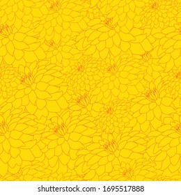 golden flowers seamless repeat pattern