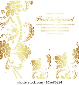 a lot of golden flowers with some text