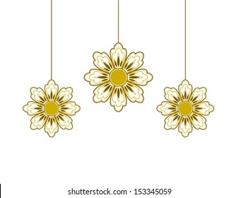 Golden Flowers. Vector Design.