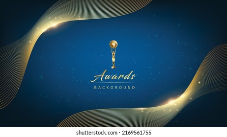 Golden Flowing Award Background. Jubilee Night Decorative Invitation. Stage Graphics. Wedding Entertainment Hollywood Bollywood Night. Elegant Luxury. Lights Elegant Shine Modern Template Certificate