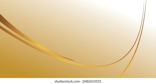 Líneas doradas fluidas con efecto degradado, creando un elemento de diseño abstracto y elegante.