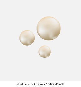 Golden fluid bubbles. Drops with glare. Elements of web design