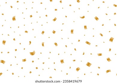 Goldener fliegender Konfetti-Hintergrund, Vektorgrafik