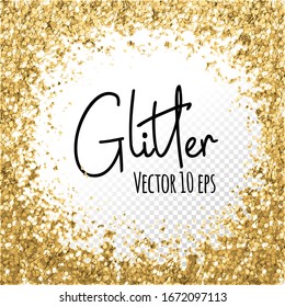 Golden foil glitter brush stroke. Card design. Social media networks square frame template background. Golden foil vector spot.