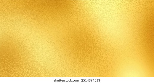 Textura de papel de folha de alumínio dourado. Fundo gradiente de ouro brilhante, efeito de vidro design de luxo. Ilustração vetorial