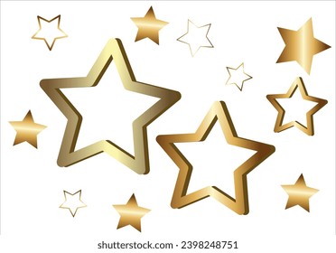 golden foil pattern stars vector