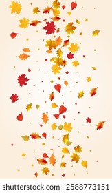 Golden Foliage Vector Transparent Background. Design Plant Texture. Ocher Realistic Leaf Design. Celebrate Card.