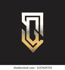 Golden font letter C and G symbol for your company logo