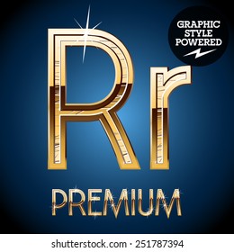 Golden Font Letter R Stock Vector (Royalty Free) 251787394 | Shutterstock