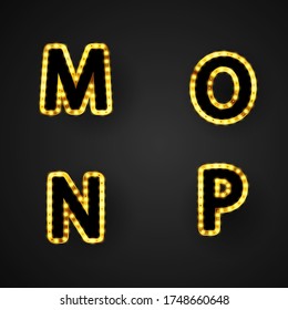 Golden font pattern text Vip Casino Сhips with Illustration. Set shapes composition. classic style golden logo poster Invitation. vector illustration