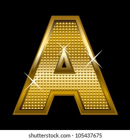 Golden Font Type Letter A