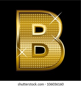 Golden Font Type Letter B