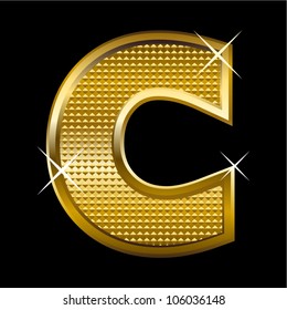 Golden font type letter C